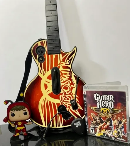 Guitarra  Guitar Hero Aerosmith - PS3/PC Com Dongle e Jogo 