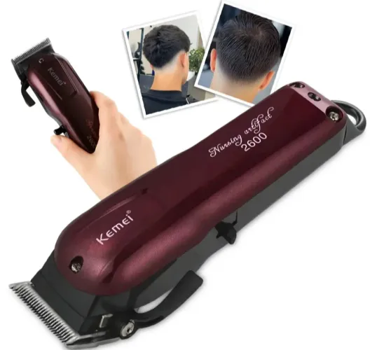 Máquina Kemei De Cortar Cabelo Sem Fio Recarregável Km-2600
