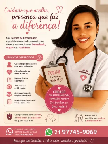 Tec enfermagem e cuidadora de idosos