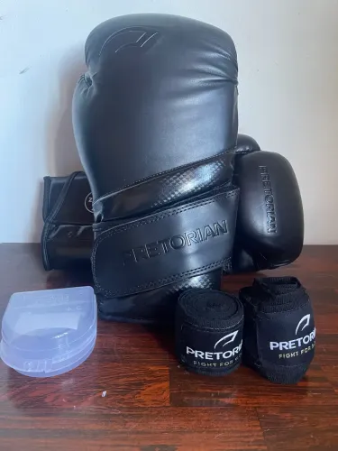 conjunto pretorian luva elite preto 12 oz