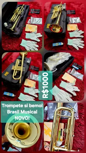 Trompete Novo Si Bemol, BRASIL MUSICAL. GARANTIA 01 ANO