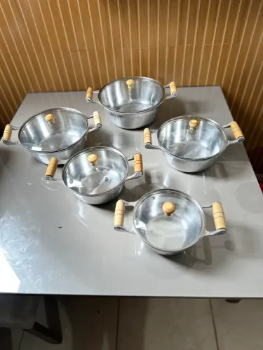 Kit de Panelas Alumínio Reforçado com Tampas de Vidro
