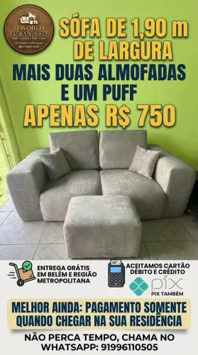 Sofá cinza 2 lugares