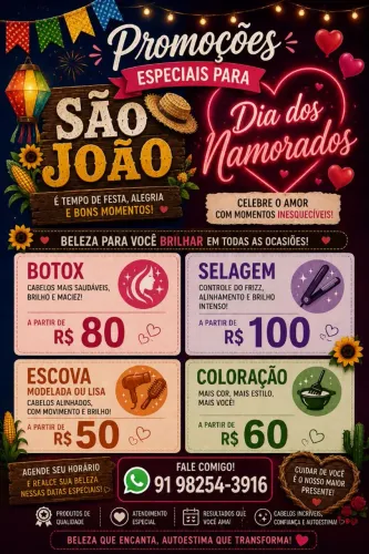 Venha realçar sua beleza convosco agente seu horário