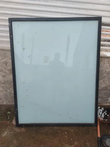 Painel moldura aluminio vidro 8mm fino acabamento 105x145