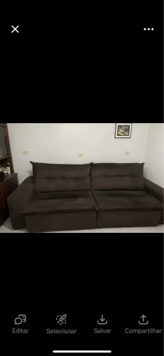 Sofá retrátil marrom 270x120