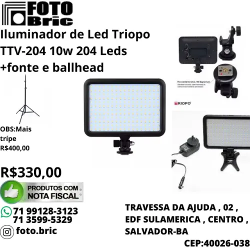 Iluminador de Led Triopo TTV-204 10w 204 Leds