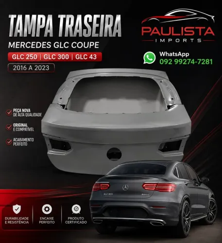 Tampa Traseira Mercedes Glc Coupe 2016 2017 2018 2019 2020 2021 2022 2023 ( Nova Genuína