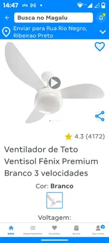 2 Ventiladores de teto Branco