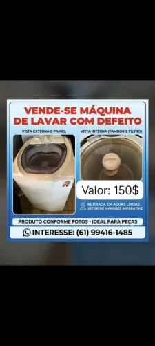 Máquina de lavar com defeito