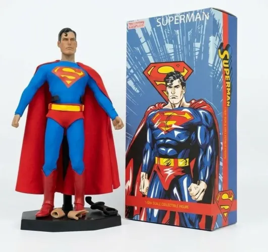 Boneco Superman Classico 30cm Articulado Original Novo Lacrado Colecionavel Premium