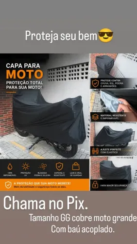 Capa impermeável para moto.