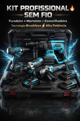 ? KIT PROFISSIONAL SEM FIO 21V - ALTA POTÊNCIA ?
