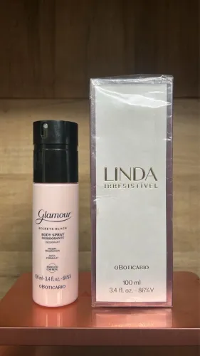 Combo O Boticário Perfume Linda irresistível e Body Splash Glamour