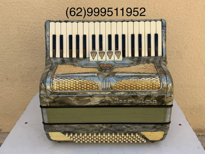 Acordeon sanfona gaita italiana 80 baixos em terça de voz reduzida