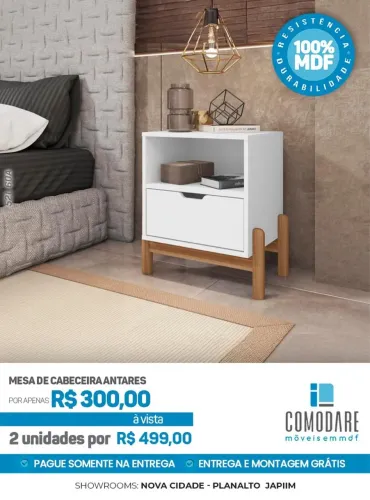 2 Mesas de Cabeceira Antares R$499,00
