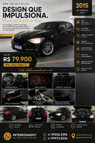 BMW 120I A Sport 2.0 Activeflex 16V Aut. 2015