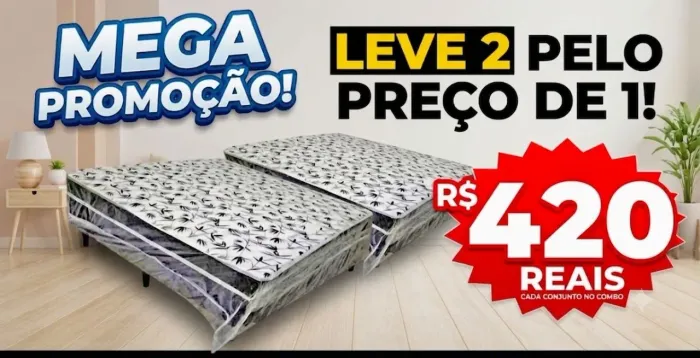 Combo 2 camas de casal / pague na entrega / receba em até 24 horas