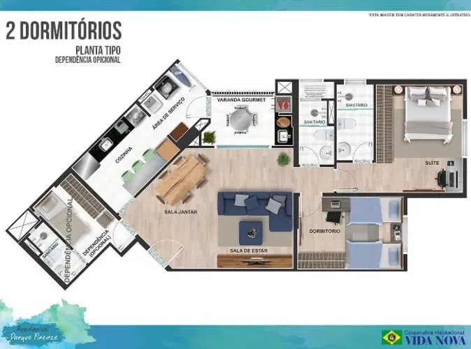 Apartamento na Planta 81.42m2 - Aprígio - GRUPO 18