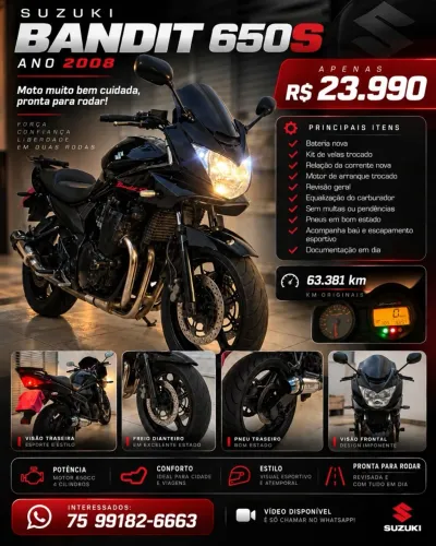 Suzuki Bandit 650 - Ano 2008