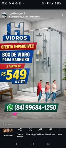 Box em vidro temperado
