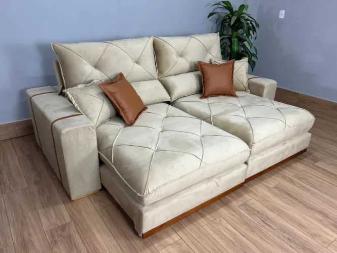 Sofá Retrátil e Reclinável Gran Bello 2.50m Entrega Rápida