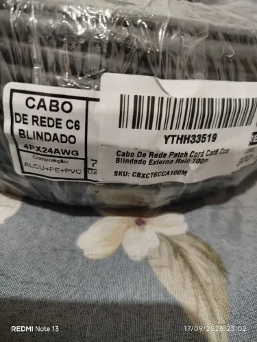 Cabo de rede C6 blindado 100m