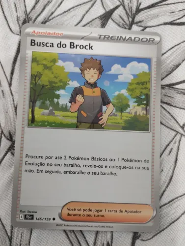 Carta Pokémon Busca do Brock Treinador 
