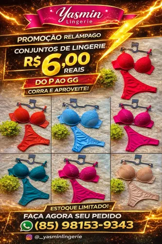 Lingerie conjunto a 6,00 reais no atacado 