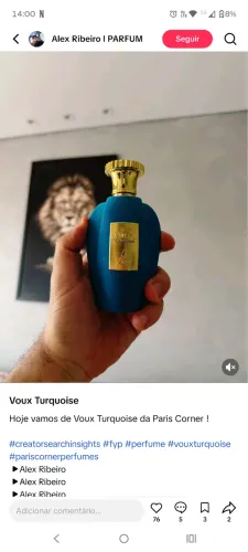 Perfume Voux Turquesa erba pura