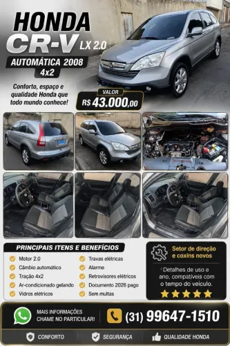 Honda CR-V LX 2.0 16V 2wd/2.0 Flexone Aut. 2008