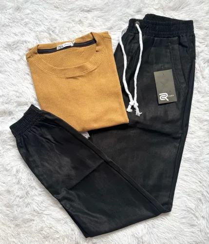 Kit Camisa Textura e Calça Jogger