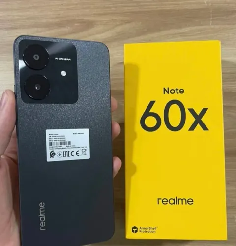 Telefone Note Realme 60x - 128Gb/4Ram Black + Bateria ótima Pro Dia a dia - Global