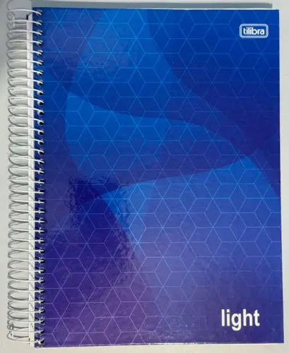 Caderno Espiral Capa Dura Azul Universitário 10 Matérias 200 Folhas Tilibra Pautado Escola