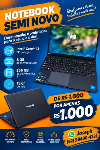 Notebook Positivo I3 11 geração 8G de Memoria