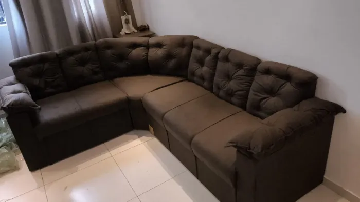 Sofá de canto com braço 