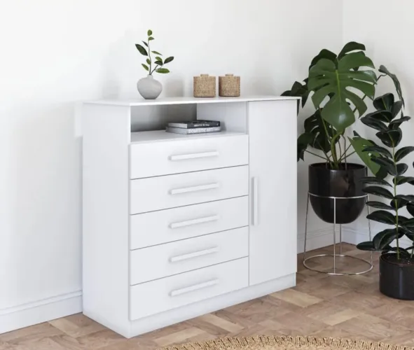 Cômoda Luana 5 Gavetas e 1 Sapateira 100% MDF