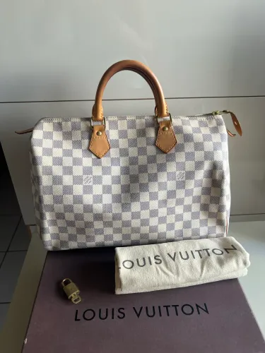 Bolsa Louis Vuitton Speedy 35 Damier azur ORIGINAL 