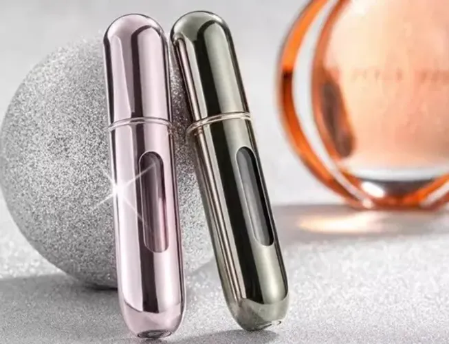 Frasco recarregável de 5ml com perfume aleatorio 