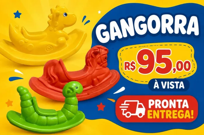 Gangorras infantil cavalinho minhoca e Dino