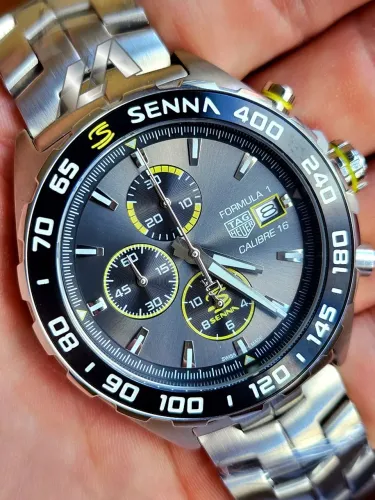 Relógio Tag Heuer Ayrton Senna Special Edition Calibre 16 Fórmula 1 F1 Antracite