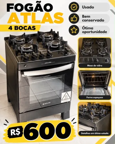 Fogão atlas agile 4 bocas