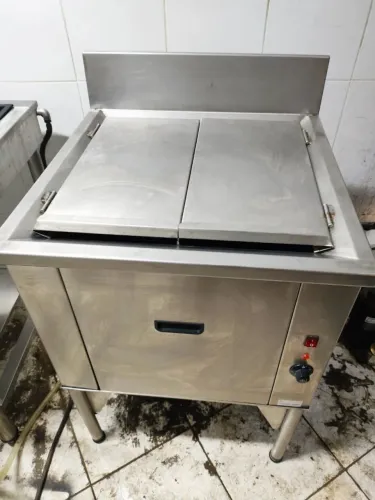 Fritadeira elétrica industrial água e óleo 60 litros toda em inox