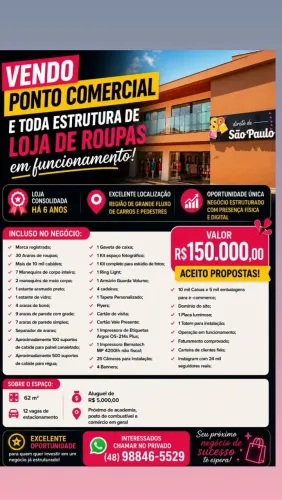 Vendo Loja de Roupas Completa