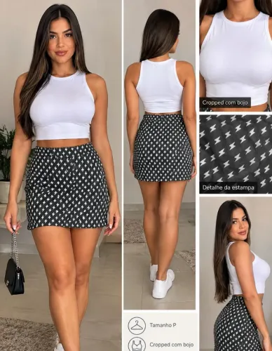 Conjunto de  saia e cropped tammaho M
