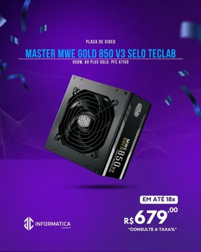 FONTE MASTER MWE GOLD 850 V3 SELO TECLAB