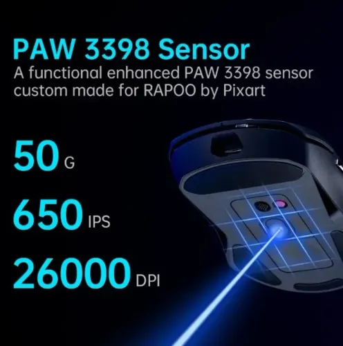 Mouse Gamer Rapoo VT9PRO -Sensor de Elite 3398 PAW 3398