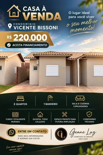 CASA À VENDA | CONDOMÍNIO VICENTE BISSONI - RONDONÓPOLIS/MT