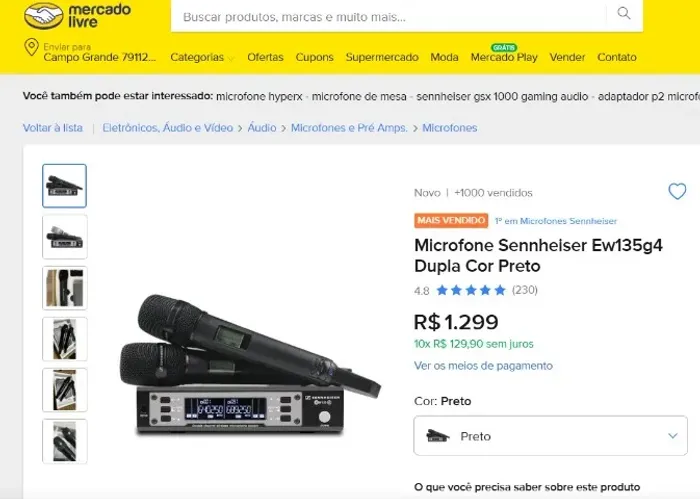 Microfone sem fio Sennheiser