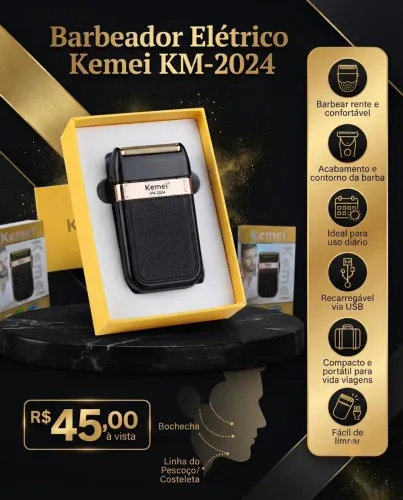 Barbeador Elétrico Keimei KM-2024 Original Novo Lacrado